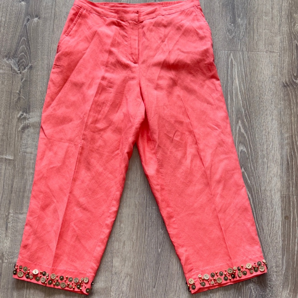 Ruby Rd. Coral Cropped Pants with Embellished Hem